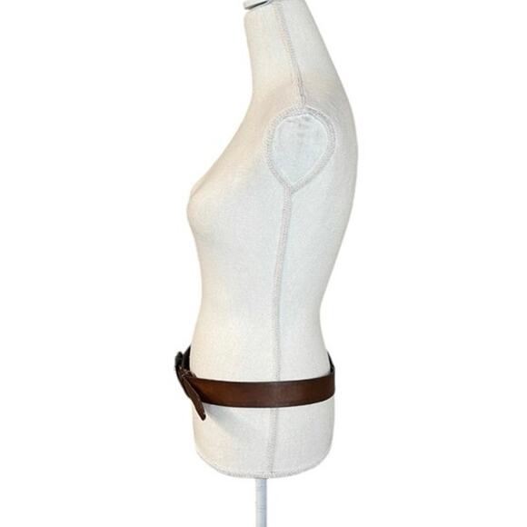 Vintage Y2K Nine West skull & roses brown leather belt & buckle biker motorcycle - Picture 10 of 10